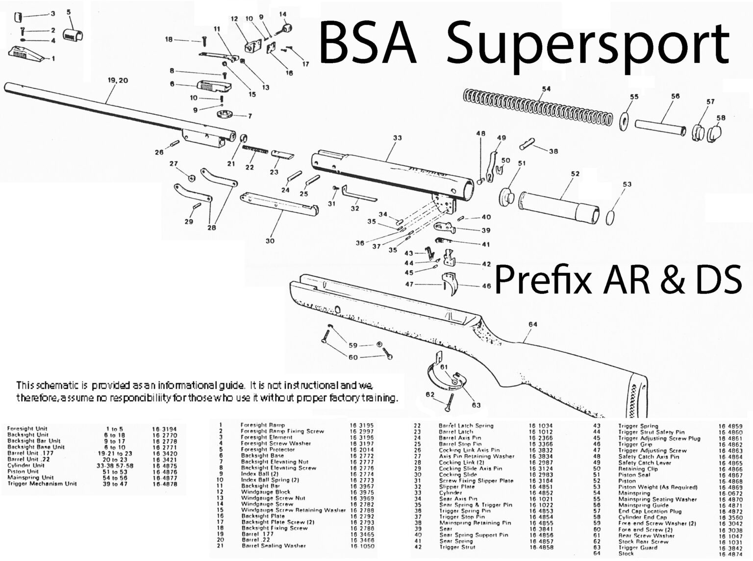 BSA Air Gun / Air Rifle Schematics. MK Guns