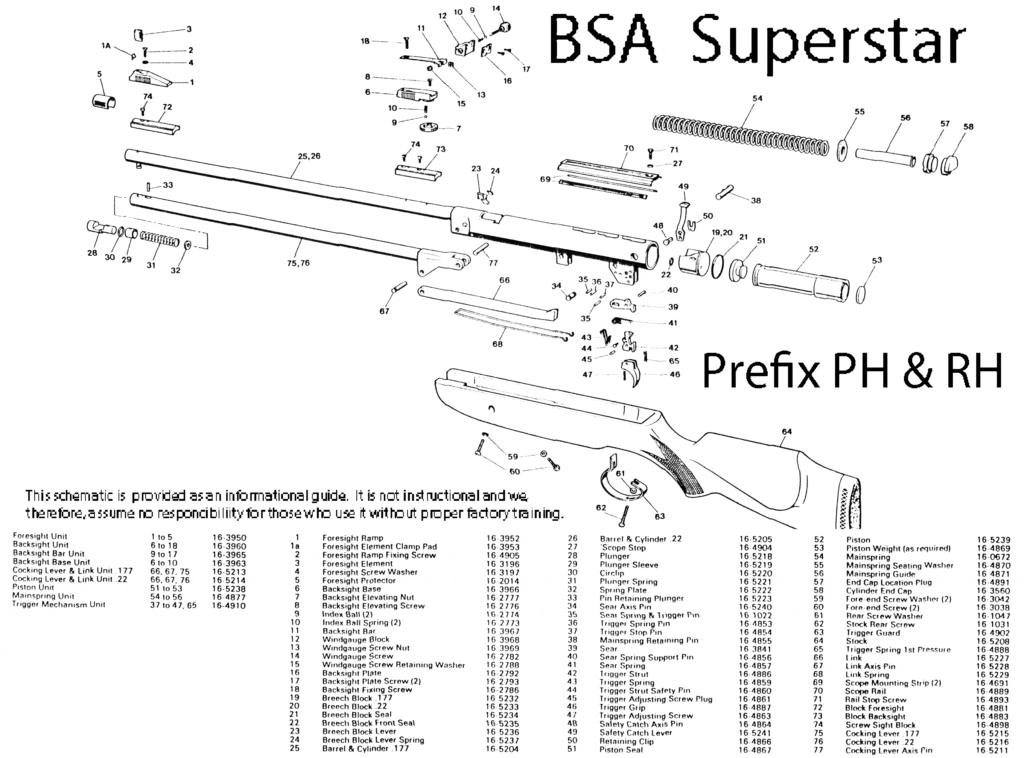 BSA Air Gun / Air Rifle Schematics. MK Guns