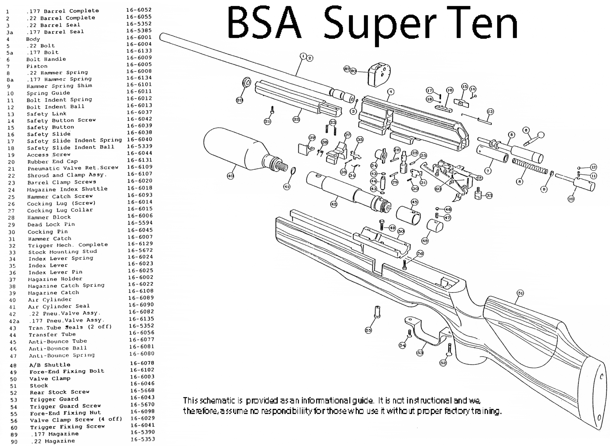 BSA Air Gun / Air Rifle Schematics. MK Guns