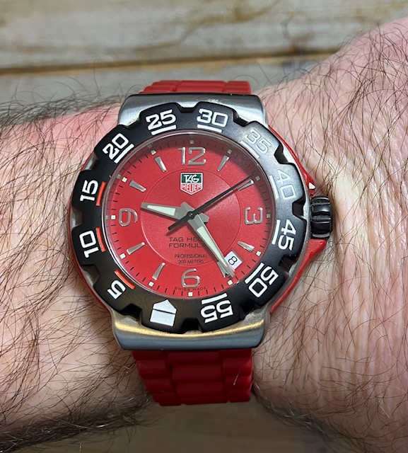 TAG Heuer WAC1113-0 Red Rubber Strap Formula 1 Watch.